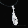 Feather Pendant Stainless Steel Mens Chain Necklace